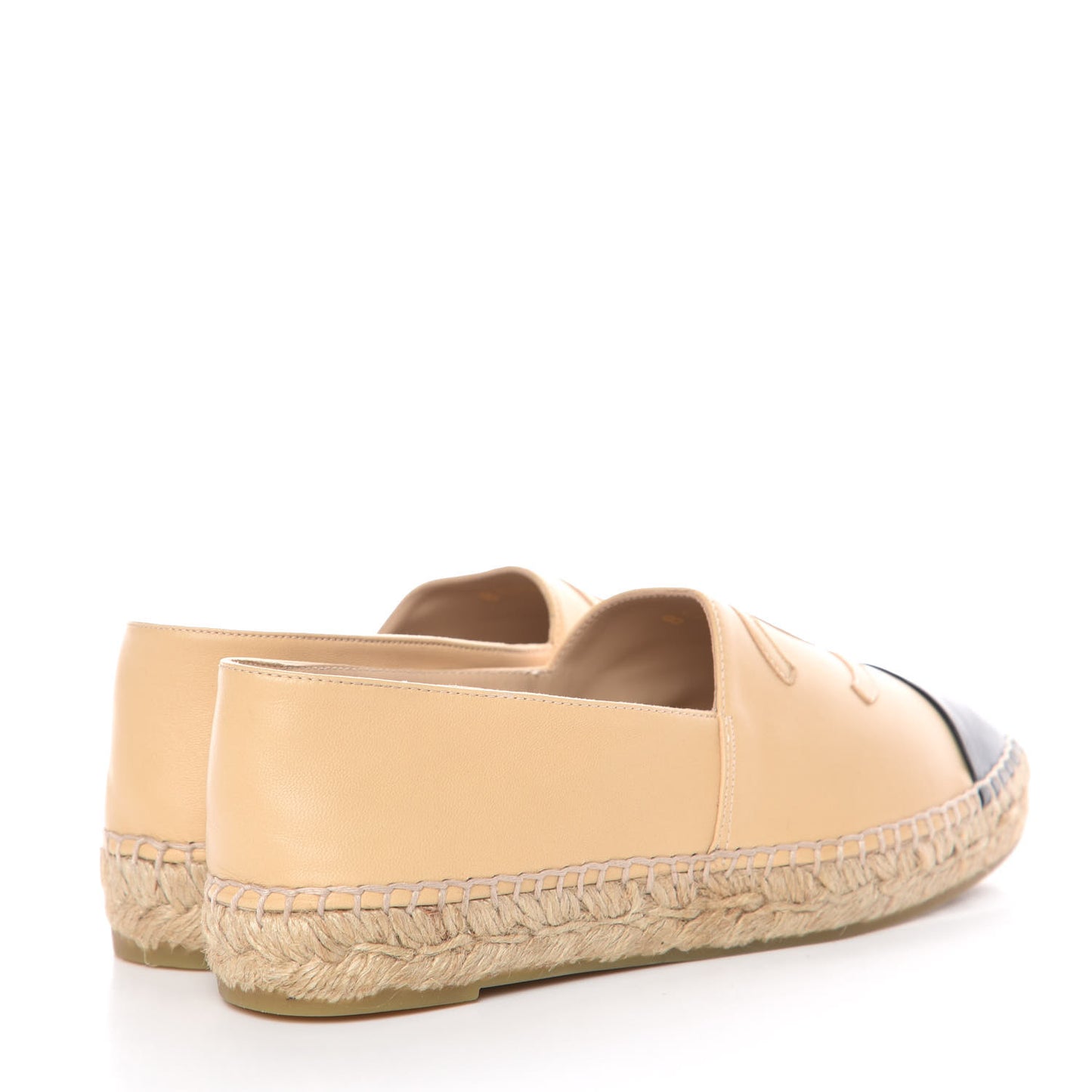 Lambskin CC Espadrilles 36 Beige Black