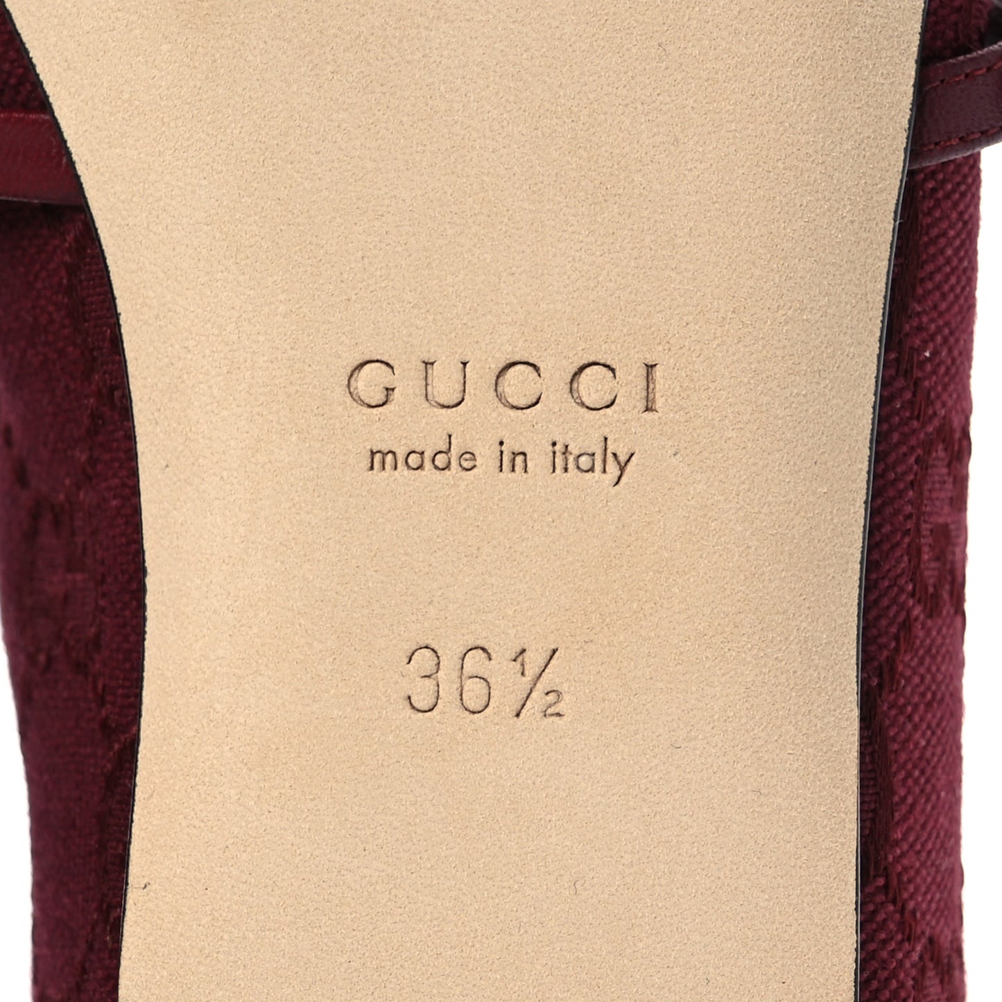 GG Monogram Horsebit Ballet Flats 36.5 Rosso Ancora