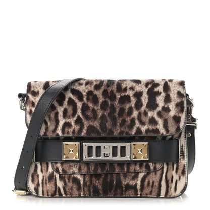 Proenza Schouler Calf Hair Leopard Print Mini PS11 Classic Shoulder Bag Black 1 of 16