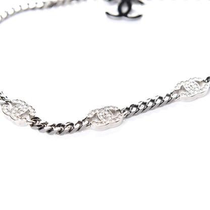 Chanel Ruthenium Crystal Chain CC Choker Silver 3 of 4