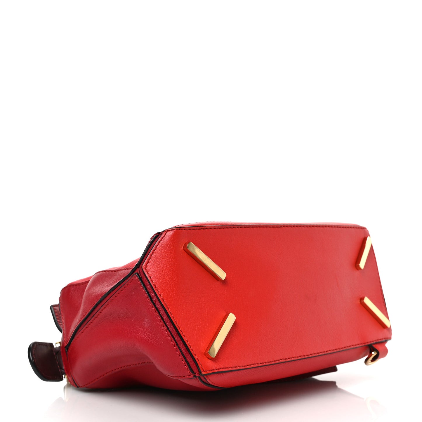 Calfskin Colorblock Small Puzzle Bag Red