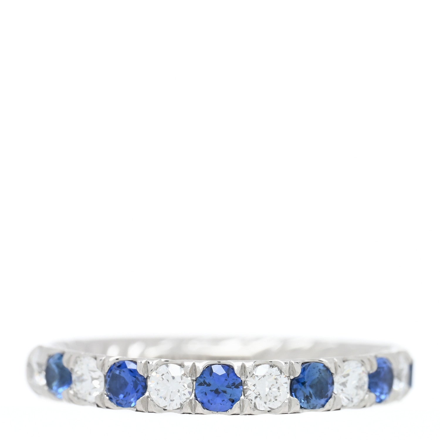 David Yurman Platinum Diamond Blue Sapphire 2.8mm Eden Partway Band Ring 49 5 1 of 5