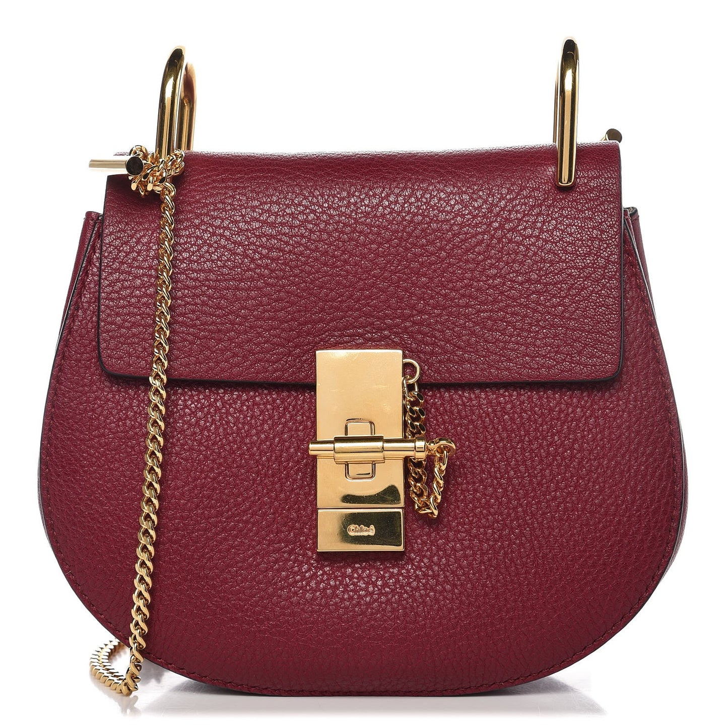 Grained Lambskin Mini Drew Shoulder Bag Wine Purple