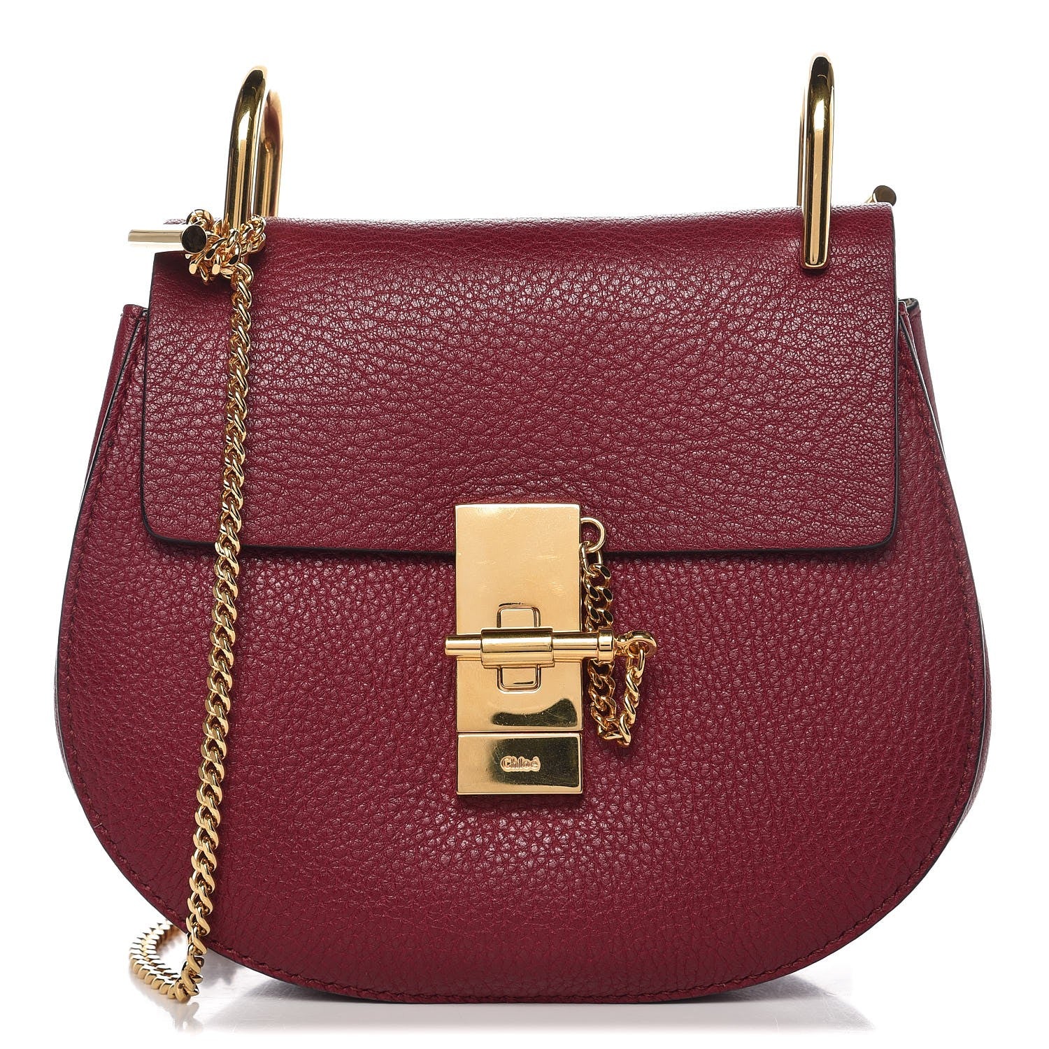 Chloe Grained Lambskin Mini Drew Shoulder Bag Wine Purple 1 of 6