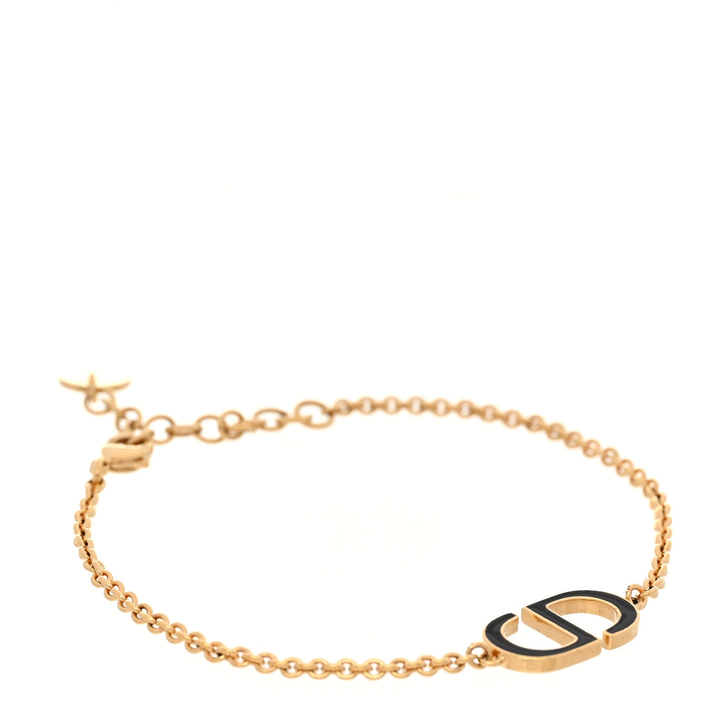 Metal Enamel CD Bracelet Gold Black