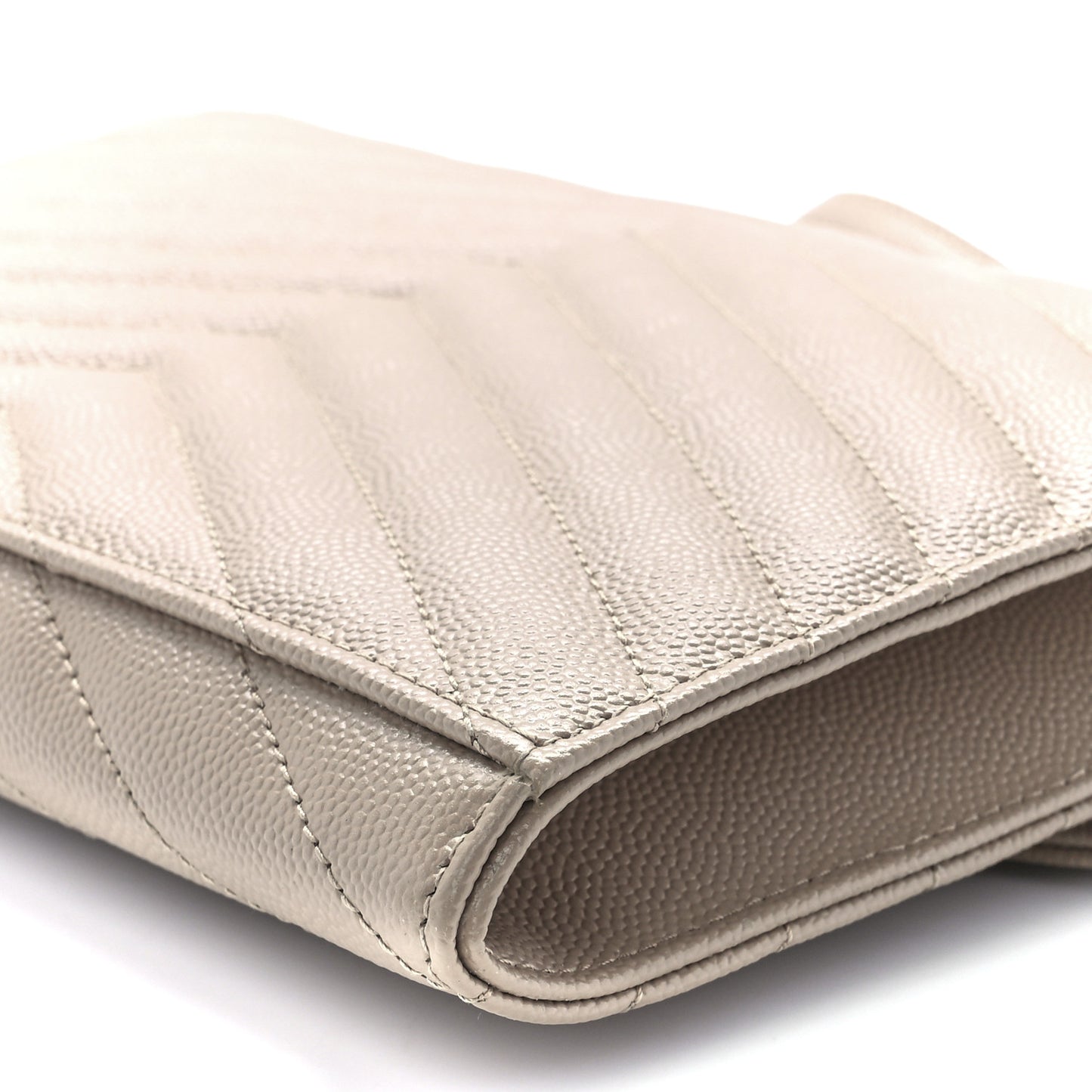 Grain De Poudre Matelasse Chevron Monogram Envelope Clutch Dark Beige