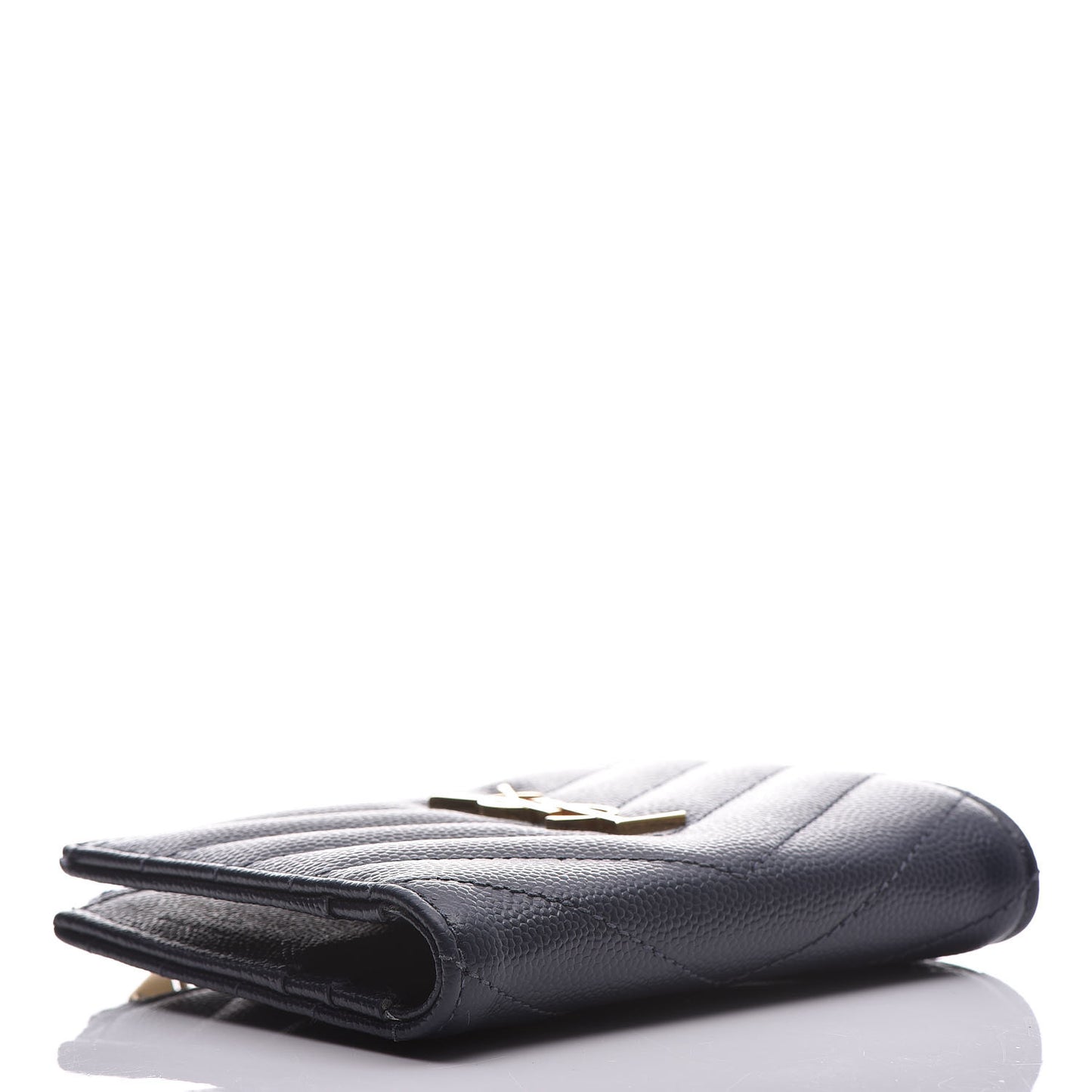 Grain De Poudre Matelasse Chevron Monogram Zipped Card Case Navy