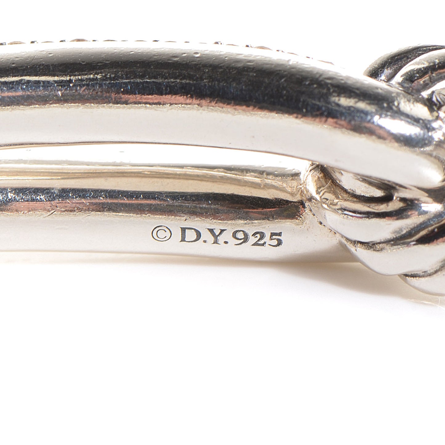 Sterling Silver Diamond Pave 10mm Single Loop Labyrinth Bracelet