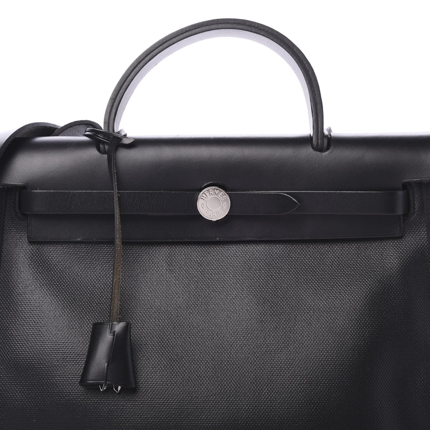 Hermes Toile H Berline Vache Hunter Herbag Zip PM 31 Black Ecru 13 of 13