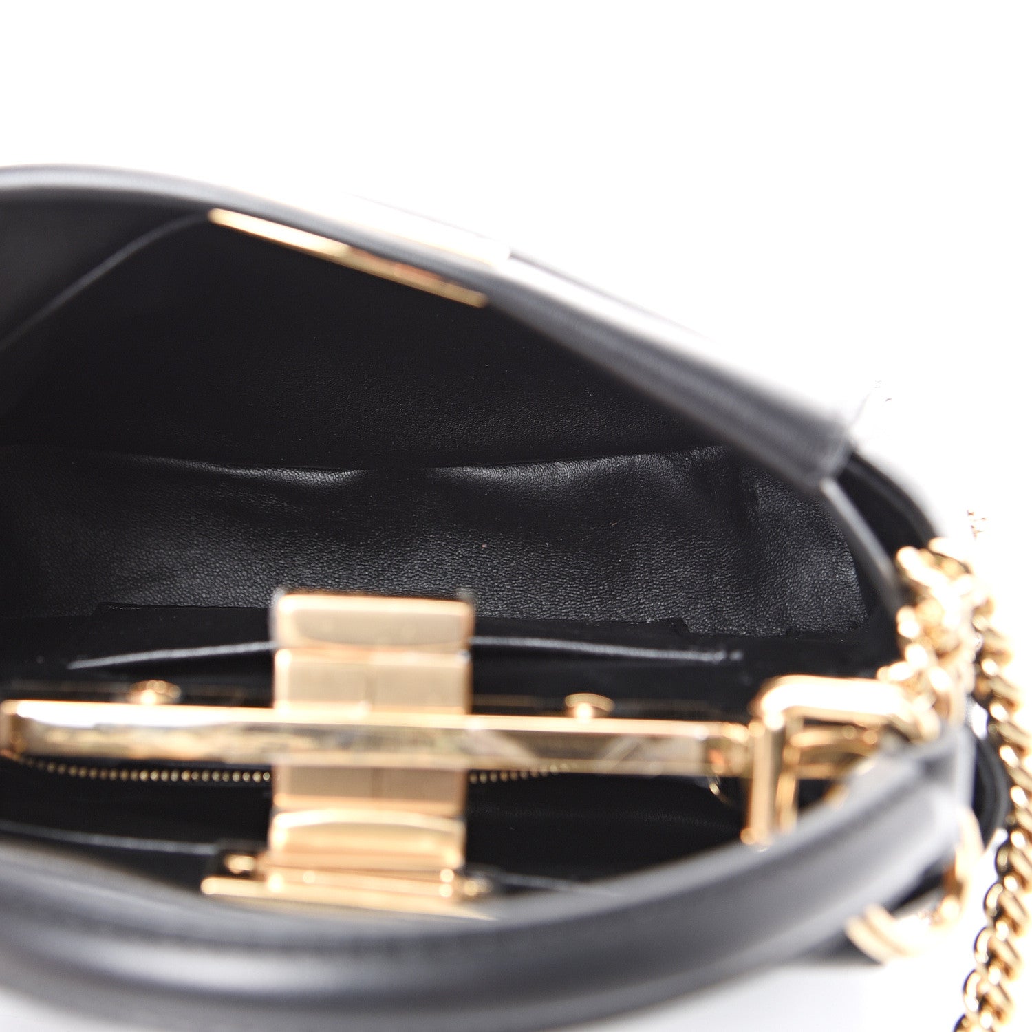 Fendi Nappa Crystal Studded XS Peekaboo Iconic Satchel Black 4 of 10