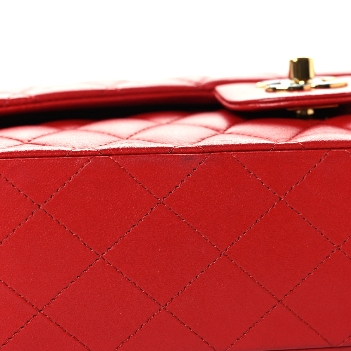 Chanel Lambskin Quilted Medium Double Flap Red 10 of 10