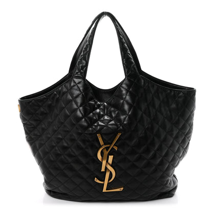 Saint Laurent Lambskin Quilted Maxi Icare Shopping Tote Black 1 of 11