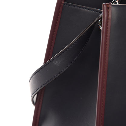 Fendi Vitello Century Opaco F is Fendi Bi-Color Regular Runaway Satchel Blue Notte Bordeaux 8 of 8