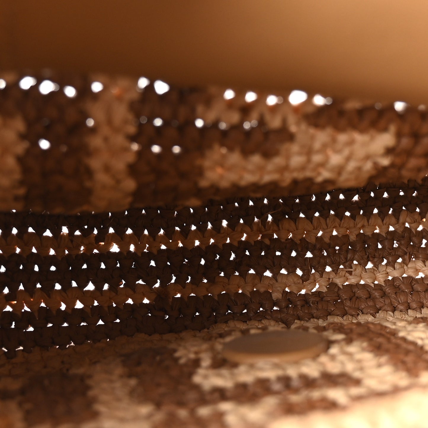 Raffia FF Mini Baguette Beige
