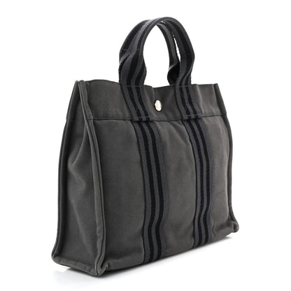 Hermes Canvas Tout Fourre PM Grey 3 of 10