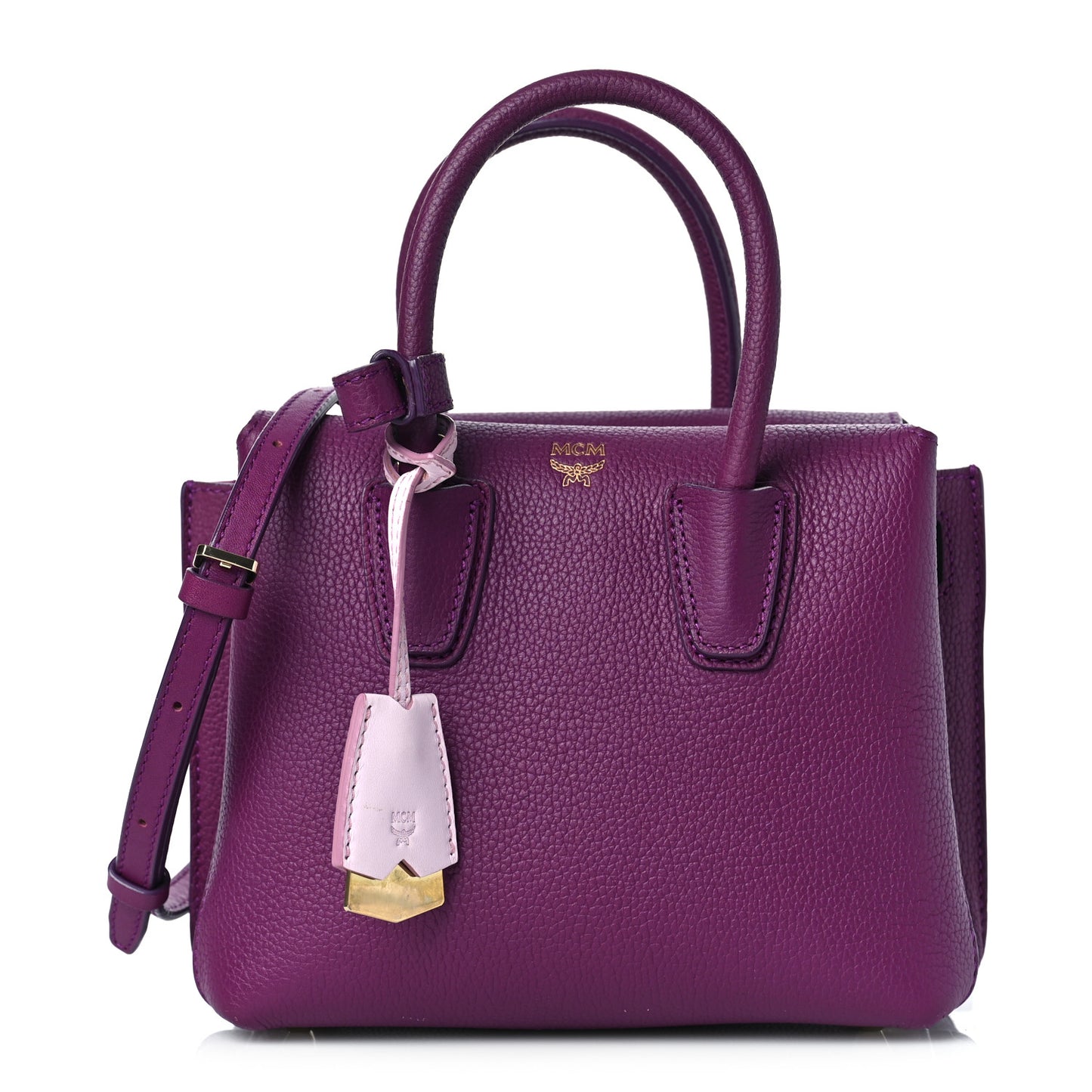 Grained Calfskin Mini Milla Tote Purple