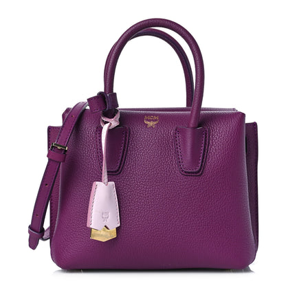 MCM Grained Calfskin Mini Milla Tote Purple 1 of 7