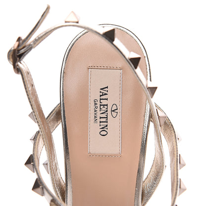 Valentino Garavani Metallic Nappa Rockstud T-Strap Slingback 85mm Sandals 40 Skin 7 of 8