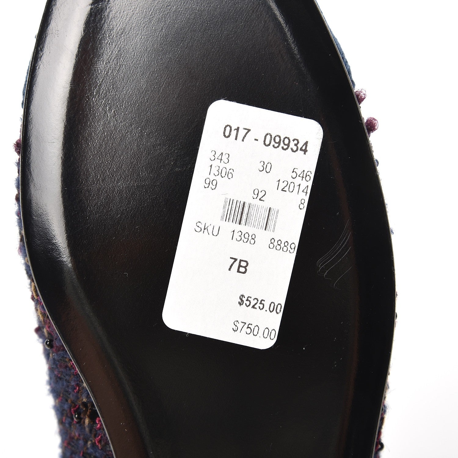 Chanel Tweed Flannel Cap Toe Ballerina Flats 37 Navy 10 of 10