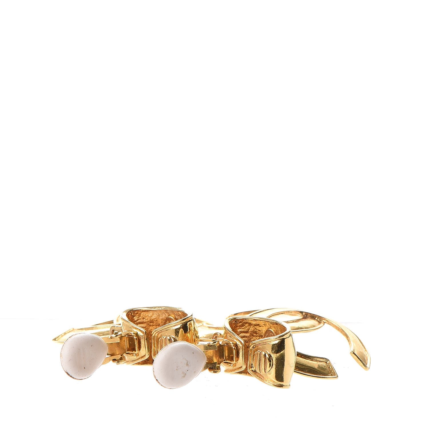Chanel CC Large Drop Clip On Earrings Gold 3 of 5