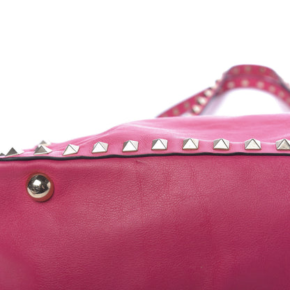 Valentino Garavani Vitello Small Rockstud Tote Deep Cyclamin 10 of 15