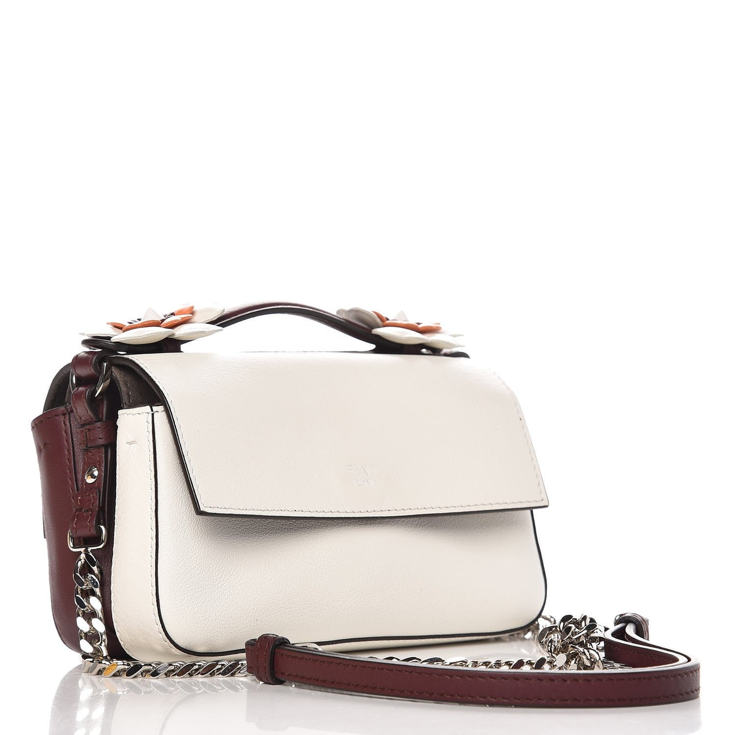 Vitello Dolce Flowerland Bi-Color Studded Micro Double Baguette Bordeaux White Ice