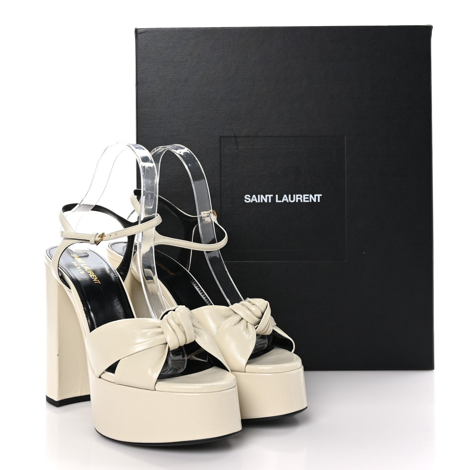 Saint Laurent Vendome Bianca 85 Platform Sandals 40 Pearl 9 of 9