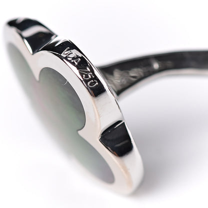 Van Cleef & Arpels 18K White Gold Mother of Pearl Pure Alhambra Cufflinks 4 of 4