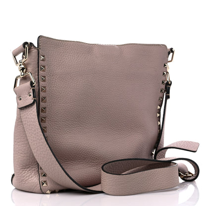 Valentino Garavani Pebbled Calfskin Small Rockstud Flip-Lock Messenger Bag Water Rose 3 of 13