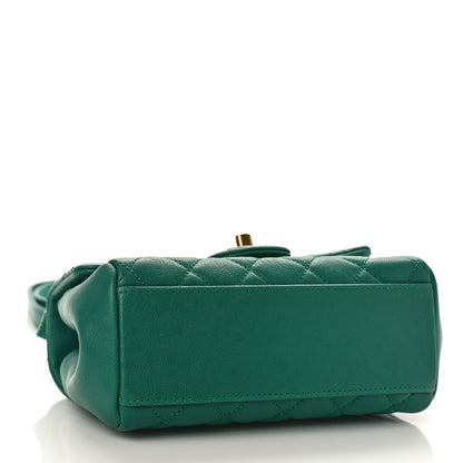 Chanel Shiny Sheepskin Quilted Mini Trapezio Flap Green 4 of 8