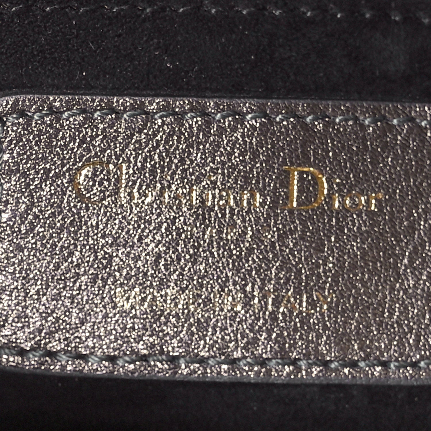 Christian Dior Metallic Grained Calfskin Cannage Small Lady Dior Gunmetal 6 of 11