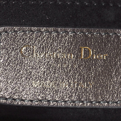 Christian Dior Metallic Grained Calfskin Cannage Small Lady Dior Gunmetal 6 of 11