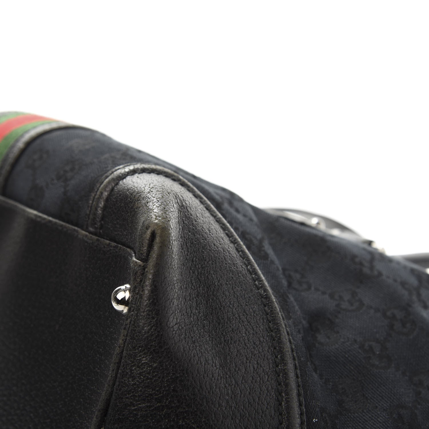Gucci Monogram Web Large Treasure Boston Tote Black 15 of 25