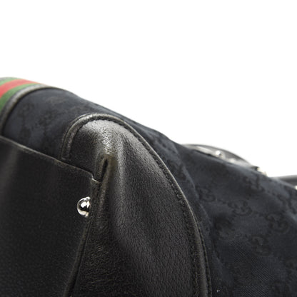 Gucci Monogram Web Large Treasure Boston Tote Black 15 of 25
