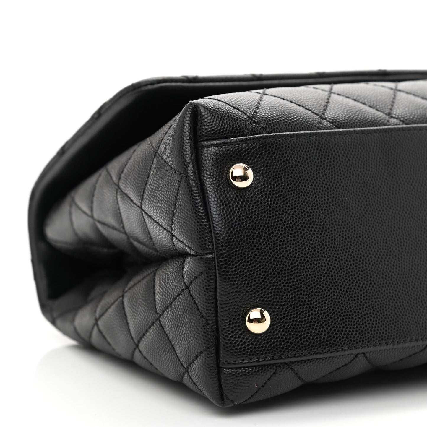 Caviar Quilted Small Coco Handle Flap Black