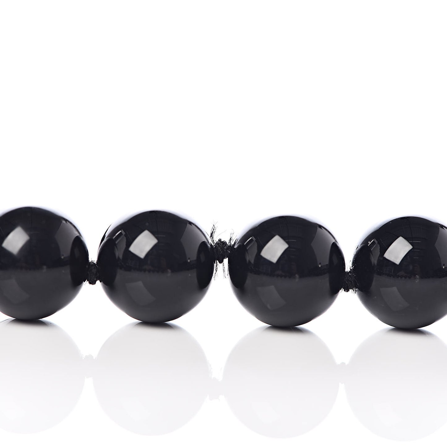 Sterling Silver Black Onyx Bead Necklace