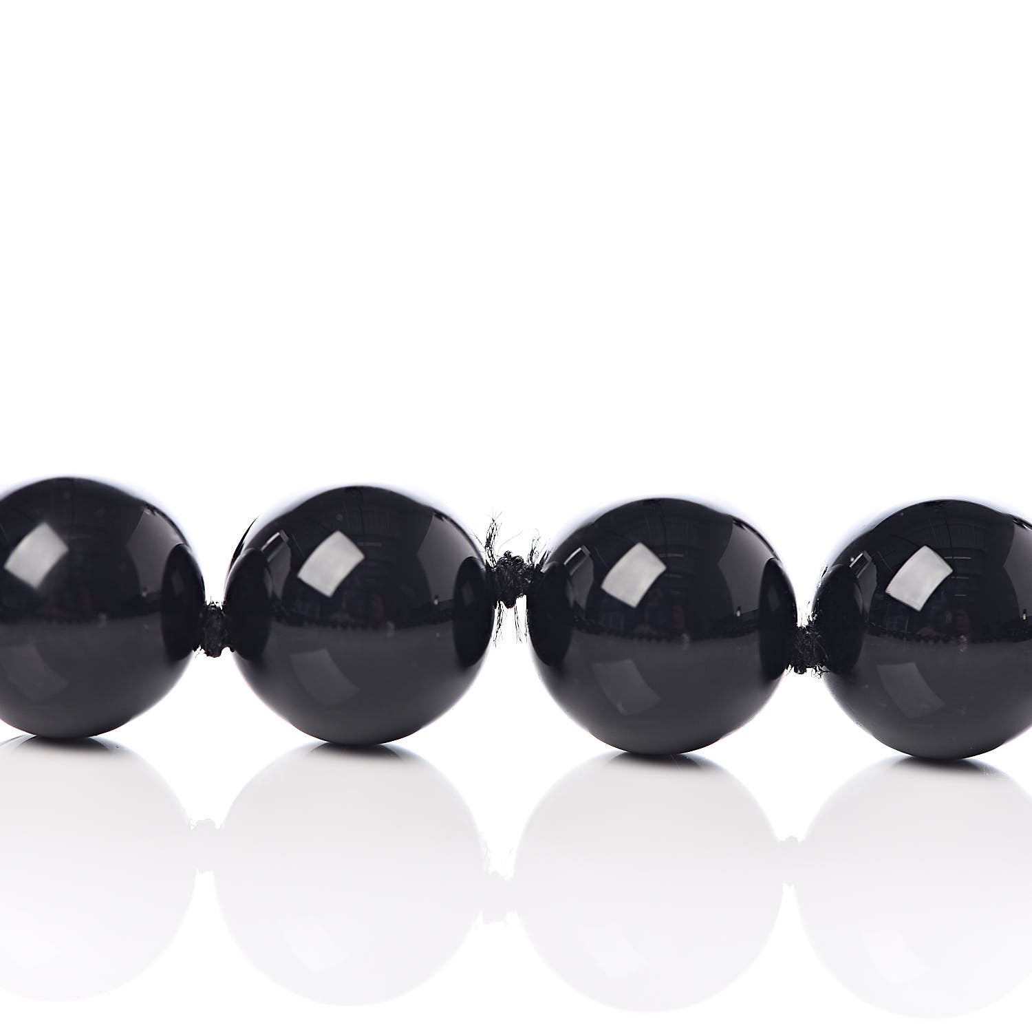 Tiffany Sterling Silver Black Onyx Bead Necklace 6 of 6