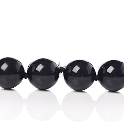Tiffany Sterling Silver Black Onyx Bead Necklace 6 of 6