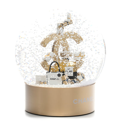 Chanel Glass CC Shopping Bag Snow Globe Gold 3 of 8