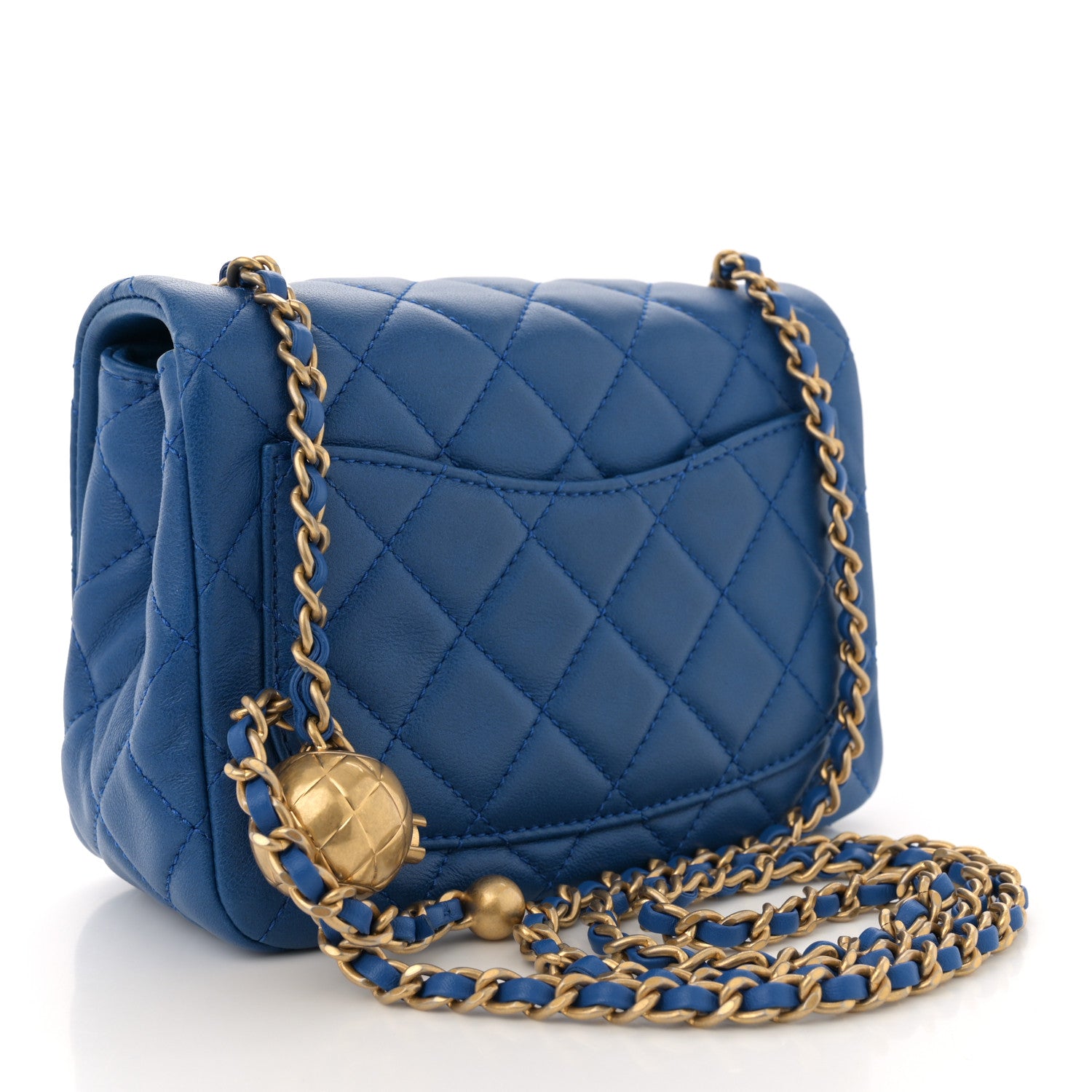 Chanel Lambskin Quilted Mini Pearl Crush Flap Blue 3 of 11