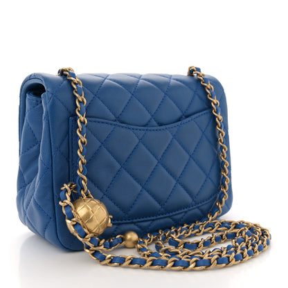 Chanel Lambskin Quilted Mini Pearl Crush Flap Blue 3 of 11