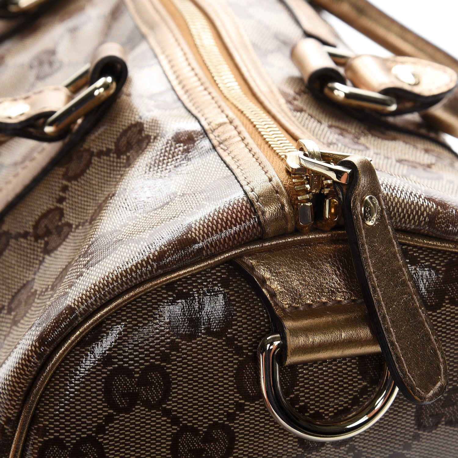 Gucci Crystal Monogram Medium Joy Boston Gold 10 of 25