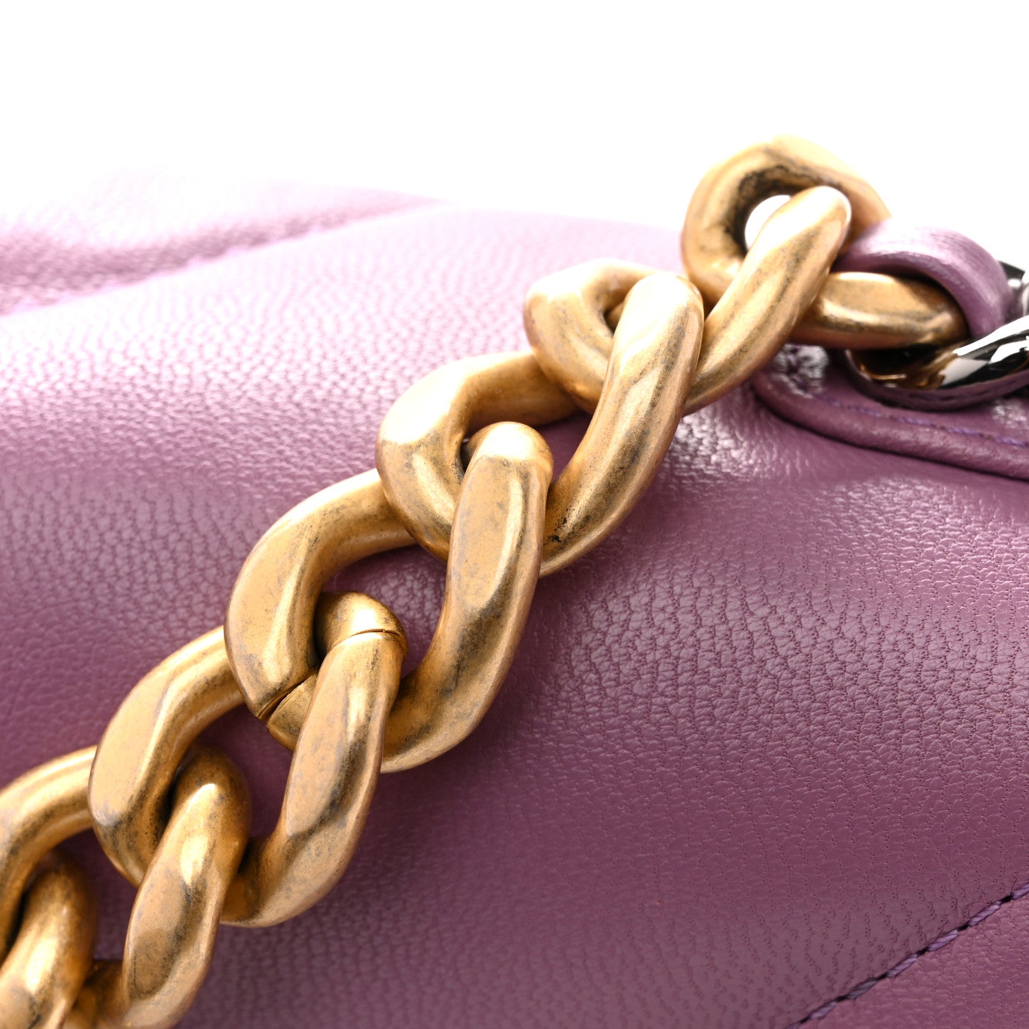 Chanel Goatskin Quilted Medium Chanel 19 Flap Purple 11 of 12