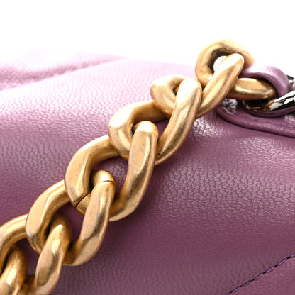 Chanel Goatskin Quilted Medium Chanel 19 Flap Purple 11 of 12