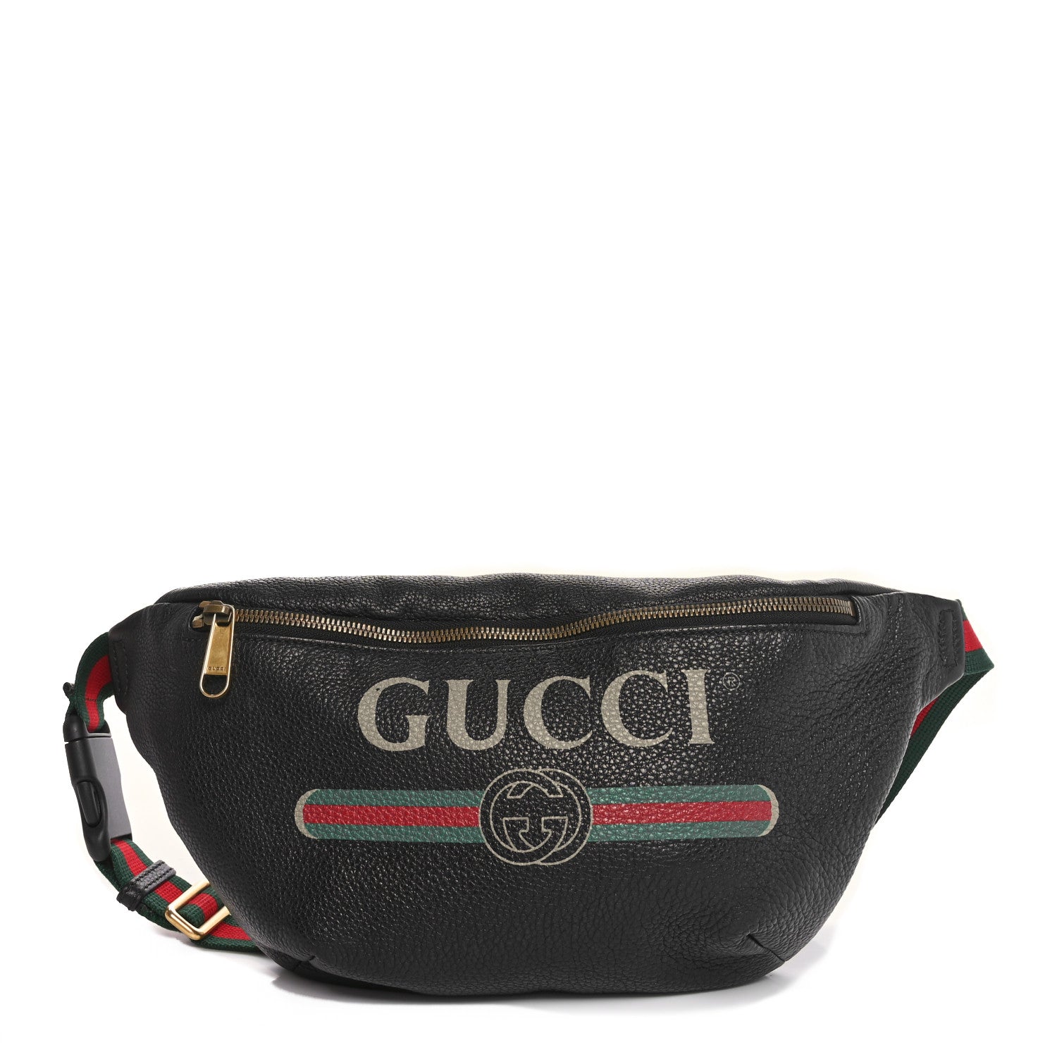 Gucci Grained Calfskin Logo Belt Bag Black 1 of 10