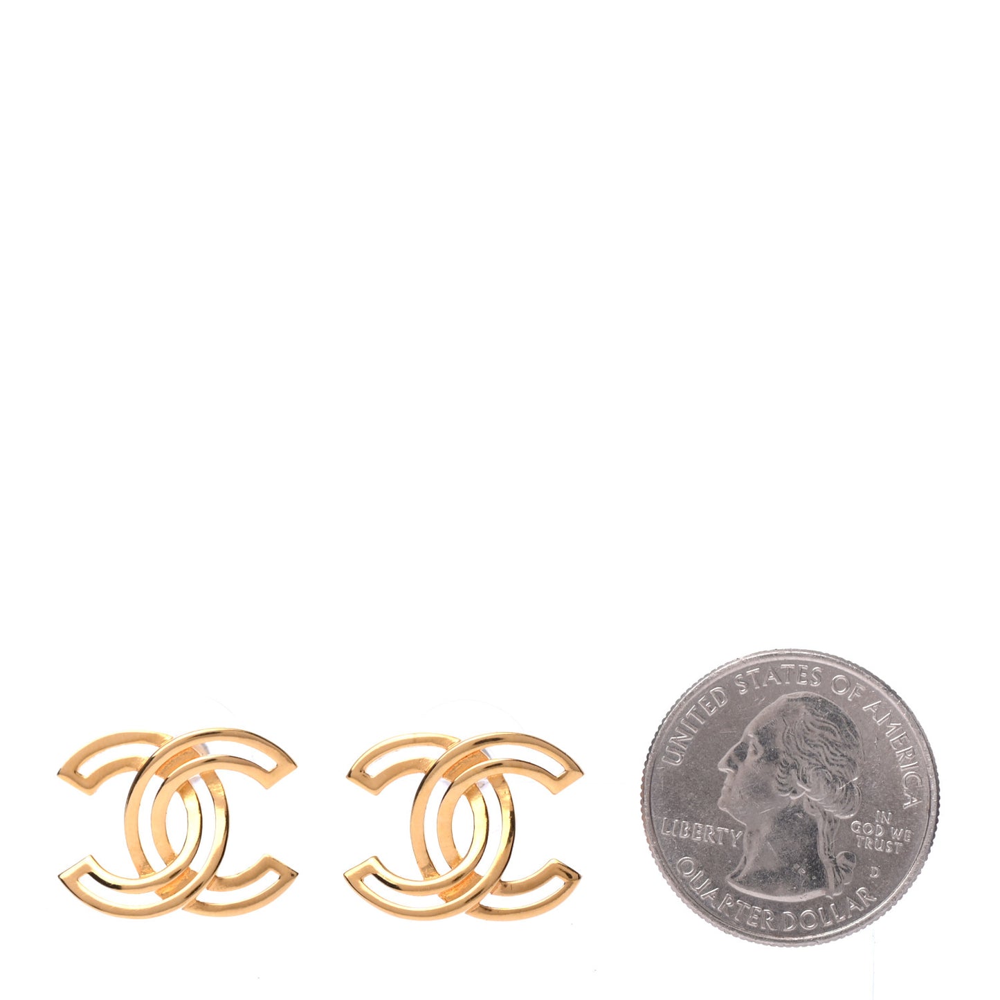 Metal Obazine CC Earrings Gold