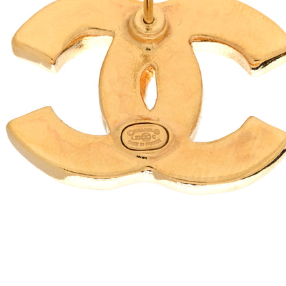 Chanel Resin CC Stud Earrings Black Gold 4 of 5