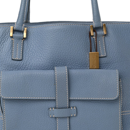 Loro Piana Grained Calfskin Globe Shoulder Bag Sky Blue 7 of 18
