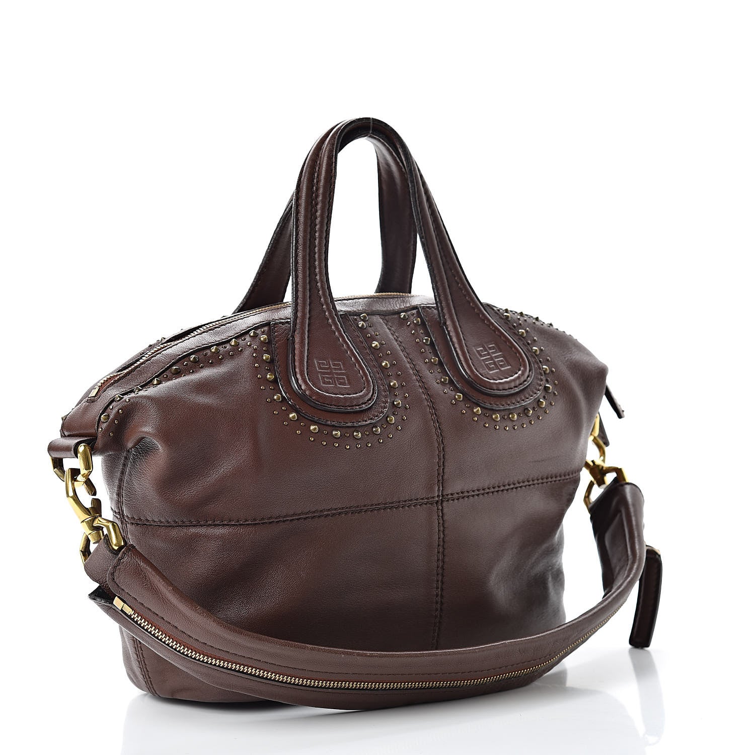 Givenchy Lambskin Studded Small Nightingale Dark Brown 3 of 17