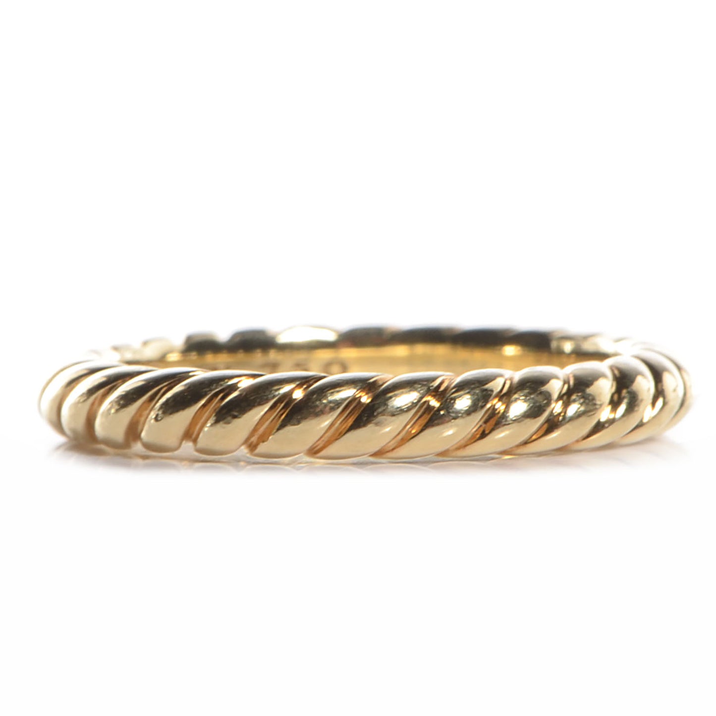 18K Yellow Gold 2.5mm Cable Band Ring 6.5